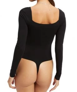 GOOD AMERICAN Ruched Square Sweetheart Bodysuit -GOOD AMERICAN Sales unnamed file 853