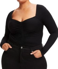GOOD AMERICAN Ruched Square Sweetheart Bodysuit -GOOD AMERICAN Sales unnamed file 854