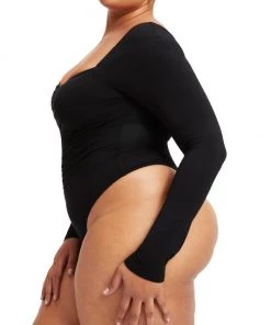 GOOD AMERICAN Ruched Square Sweetheart Bodysuit -GOOD AMERICAN Sales unnamed file 855