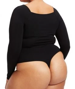 GOOD AMERICAN Ruched Square Sweetheart Bodysuit -GOOD AMERICAN Sales unnamed file 856