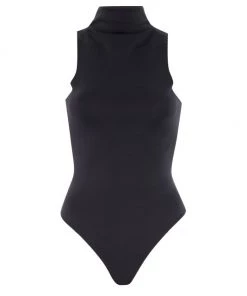 GOOD AMERICAN Scuba Mockneck Bodysuit Rust