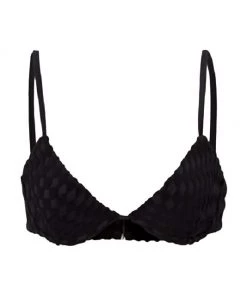 GOOD AMERICAN Jacquard Wave Check Underwire Bikini Top Hawaiian Pink