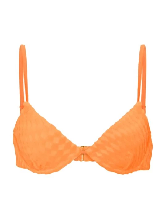 GOOD AMERICAN Jacquard Wave Check Underwire Bikini Top Hawaiian Pink 5 GOOD AMERICAN Jacquard Wave Check Underwire Bikini Top Hawaiian Pink - Image 5