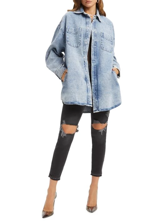 GOOD AMERICAN Denim Pocket Shacket 2 GOOD AMERICAN Denim Pocket Shacket - Image 2