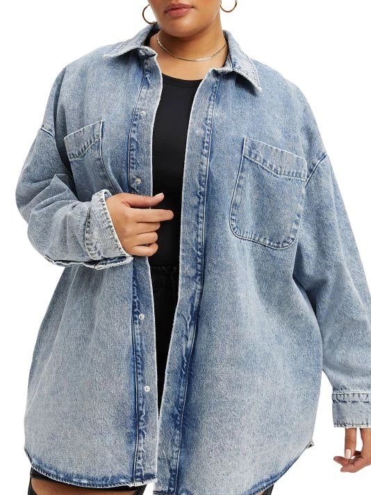 GOOD AMERICAN Denim Pocket Shacket 7 GOOD AMERICAN Denim Pocket Shacket - Image 7