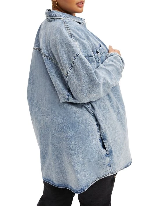 GOOD AMERICAN Denim Pocket Shacket 9 GOOD AMERICAN Denim Pocket Shacket - Image 9