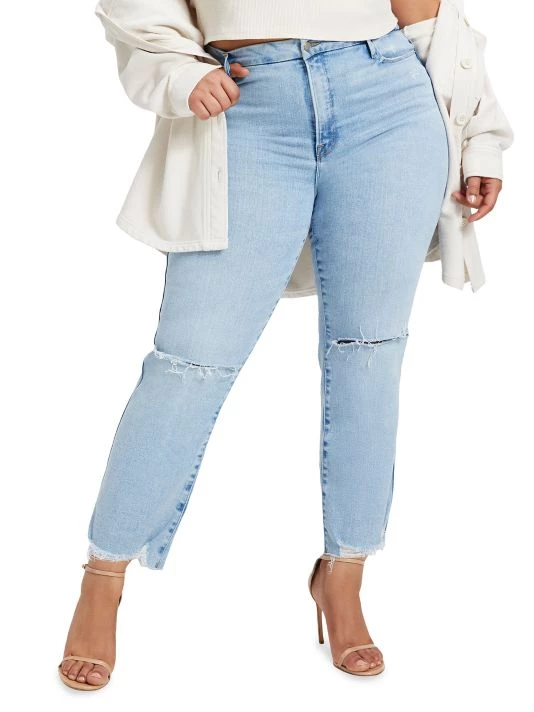 GOOD AMERICAN Good Curve Straight Mid-Rise Jeans 3 GOOD AMERICAN Good Curve Straight Mid-Rise Jeans - Image 3