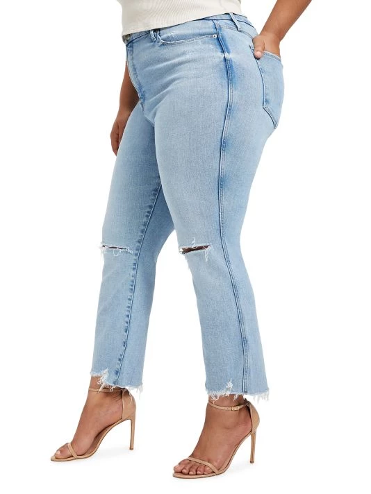 GOOD AMERICAN Good Curve Straight Mid-Rise Jeans 8 GOOD AMERICAN Good Curve Straight Mid-Rise Jeans - Image 8