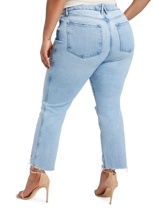 GOOD AMERICAN Good Curve Straight Mid-Rise Jeans 9 GOOD AMERICAN Good Curve Straight Mid-Rise Jeans - Image 9
