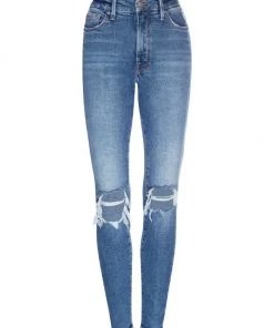 GOOD AMERICAN Good Waist Distressed Jeans