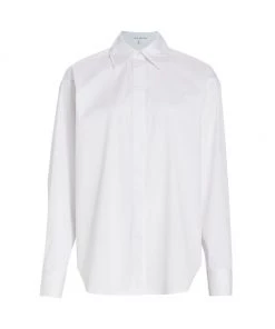 GOOD AMERICAN Oversized Unisex Cotton-Blend Shirt